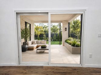 144” x 96” Premium Aluminum Sliding Glass Door – white Frame
