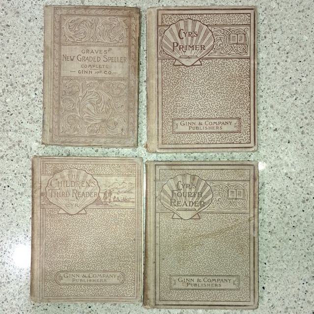 Set Of 4 Elementary School Textbooks From The 1890s