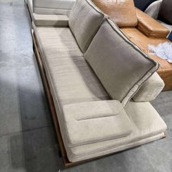 Homary 79" Linen Convertible Futon Sofa Bed 3-Seater ( little scratche)