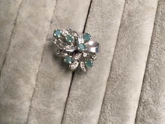 925 emerald and spinel ring