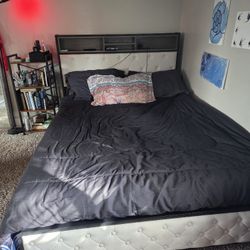 Bed Frame N Mattress (Queen)