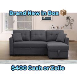New In Box L Sectional Couch 🛋️ Has Storage Underneath Pull Out Bed Reversible L 