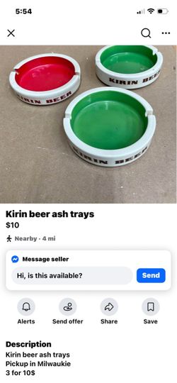 Kirin Beer Ashtrays Set of 3