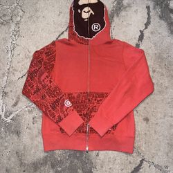 Bape Red XXV  Cities Camo 2nd Ape Full Zip Hoodie🩸