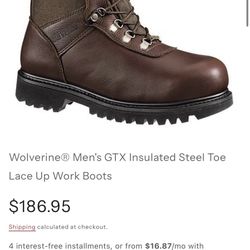 Wolverine Men’s Insulated, Waterproof, Steel Toe Workboots