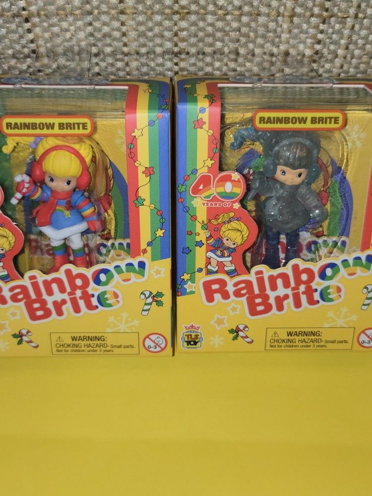 Rainbow Brite CHASE GLITTERY & Candy Cane Mini Collectible Figure Combo Set