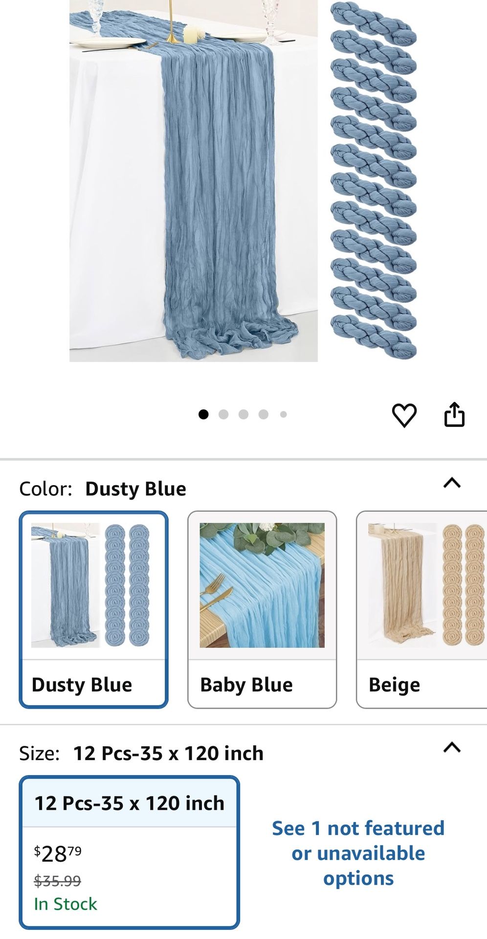  Dusty Blue Cheesecloth Table Runner 35 x 120 inch Boho Gauze Cheese Cloth Table Runner Vintage Rustic Sheer Runners for Wedding Bridal Sh