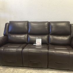 Leather recliner sofa