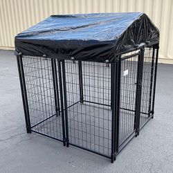 (NEW) $170 Heavy Duty Kennel with Cover Dog Cage Crate Pet Playpen (4’L x 4’W x 4.5’H)