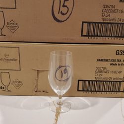 NEW Lot of 34 Chef Sommelier C&S Cabernet Ice Tea Glasses France Glass G3570 16 OZ Crystal Bar 