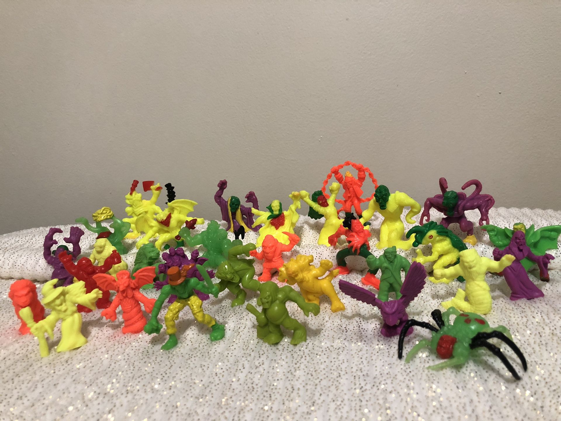 Vintage MEG miniature rubber monster figures toys. Set of 33