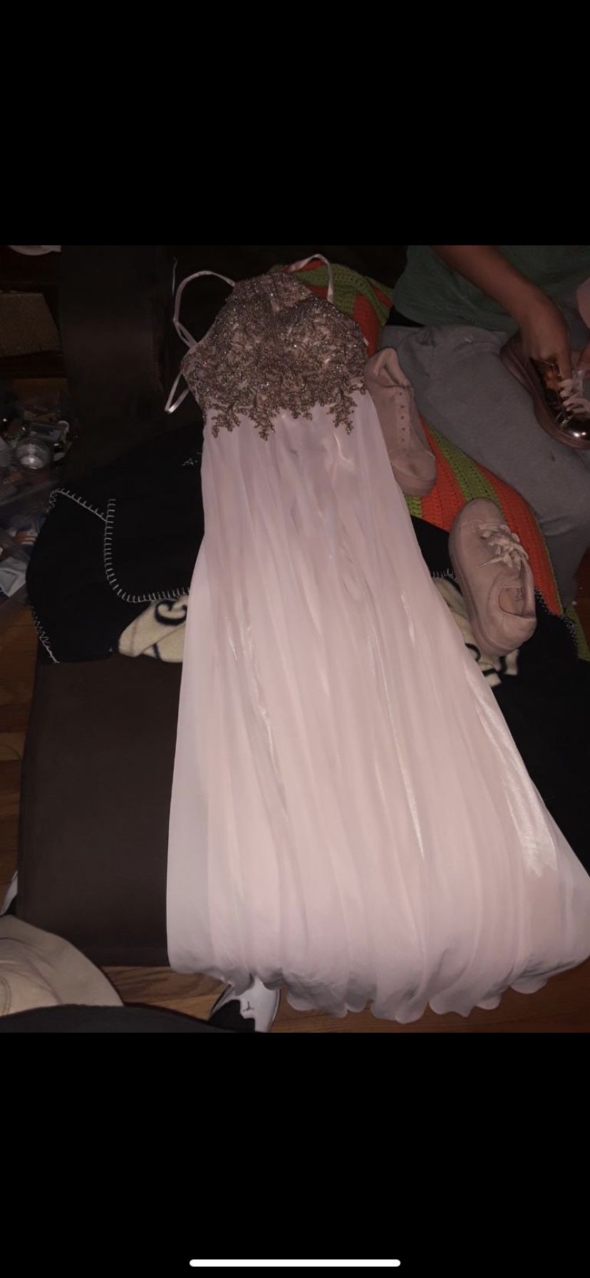 Baby pink prom dress