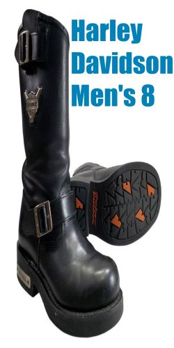 Harley Davidson Men's 8 Boots Mega Conductor Black Leather Motorcycle 91135 Jordan