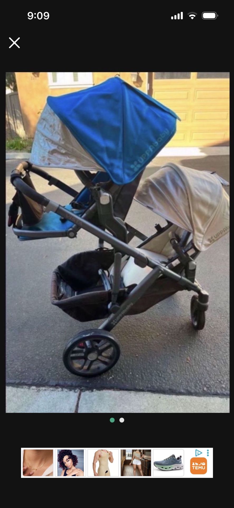 Uppababy Vista Double Stroller With Rumble Seat And Adapters