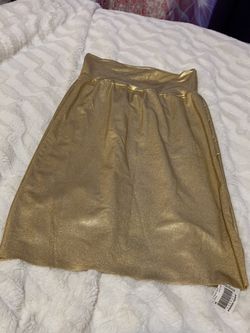 Gold stretch pencil skirt