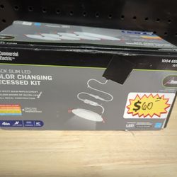 Commercial Electric
Ultra Slim Integrated LED 4 in Round Adj Color Temp Canless Recessed Light for Kitchen Bath Living rooms, White 4-Pack