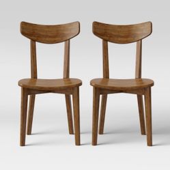 Two MCM Solid wood Chairs