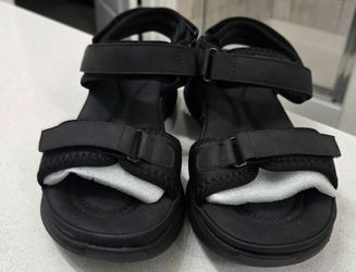 Black Sport Sandals with Velcro Straps