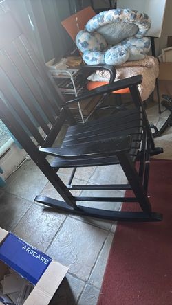 Black Wooden Rocking Chair
