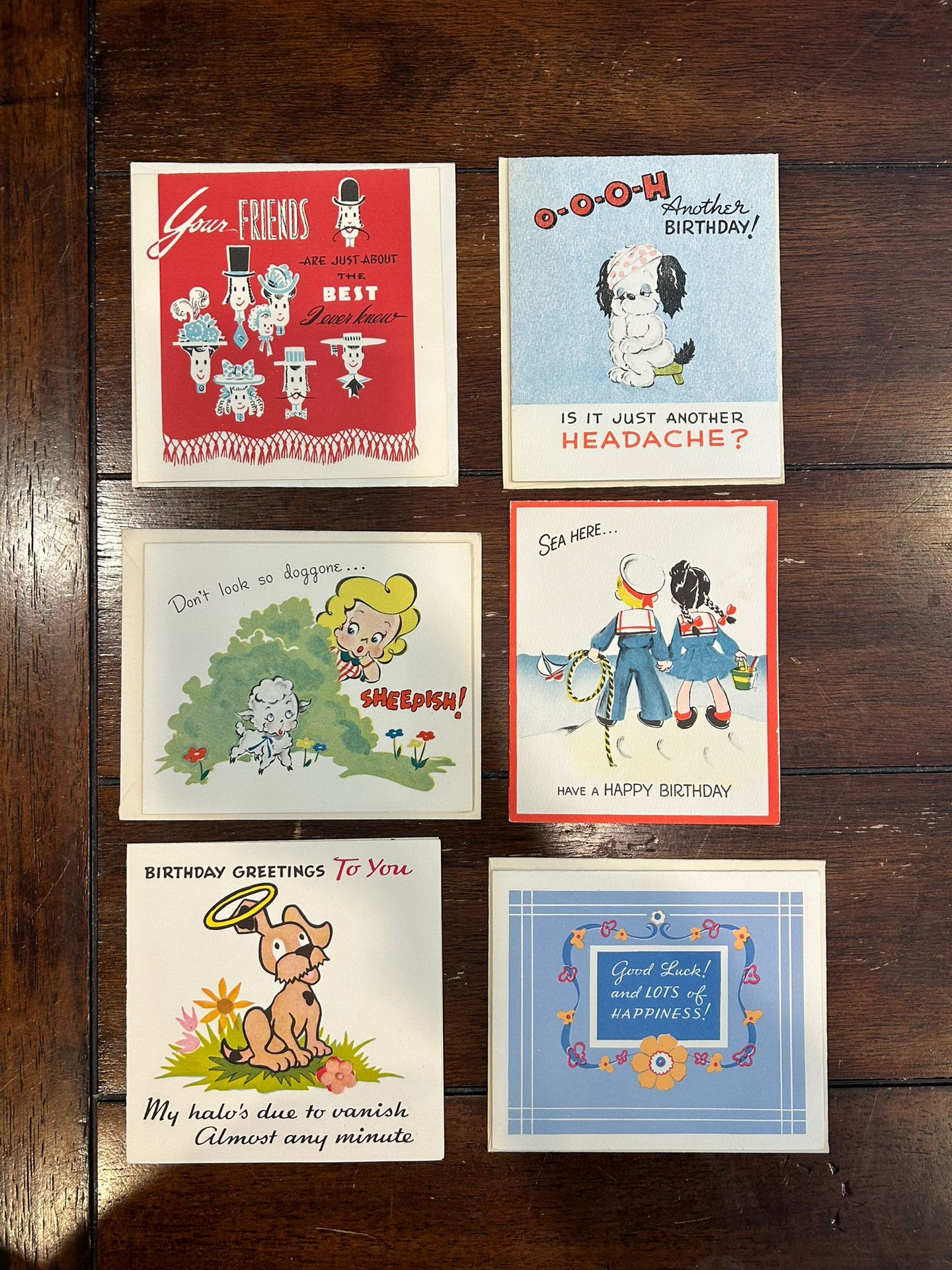 Vintage 1950’s Greeting Card Lot-6 Cards