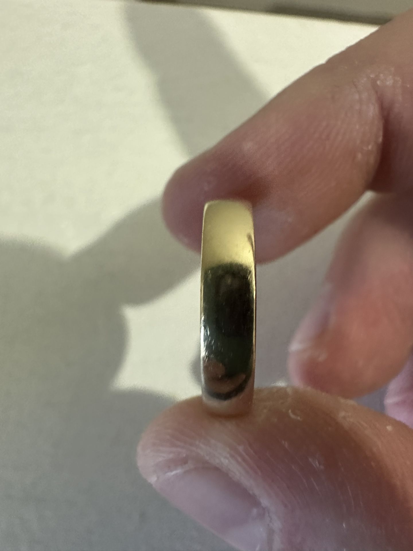 Solid 10k Yellow Gold Wedding Band Size 9 3.5mm Wide