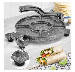 ARC Tortilla Press 10.4" Include 100 Pcs Parchment Paper, Cast Iron Tortilla Maker, Black Gray