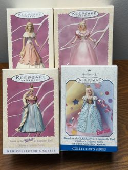 LLOT OF (4) BARBIE COLLECTOR SERIES ORNAMENTS W/BOXESS