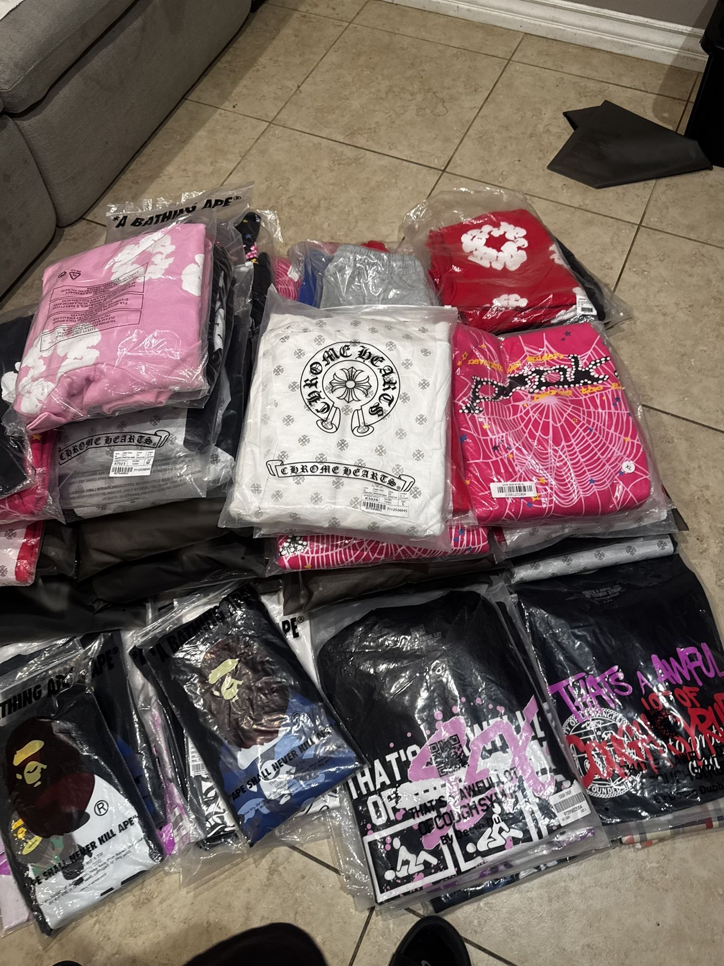 Spider,bape,chrome heart,alocs