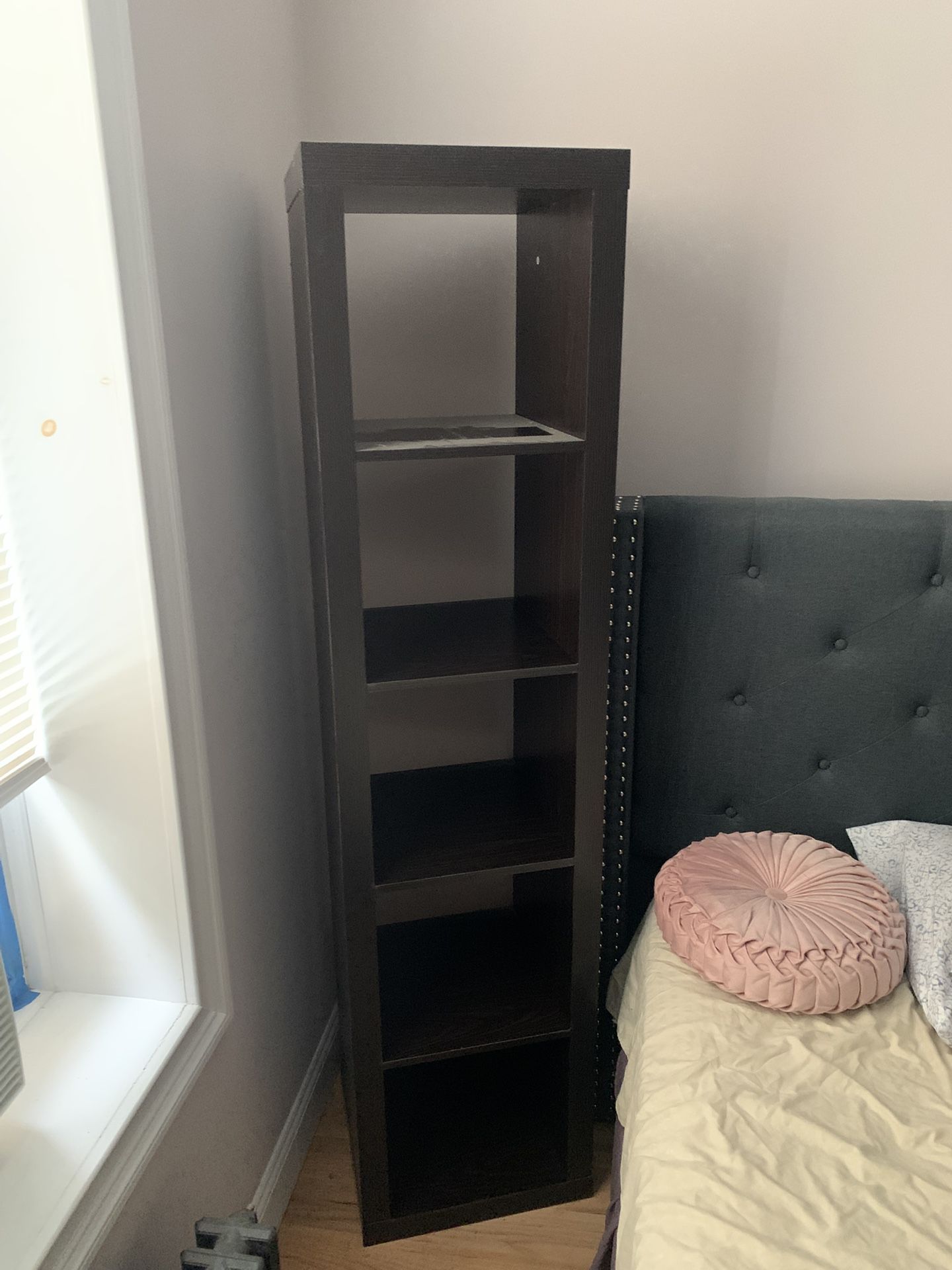 📚Tall IKEA 5-Shelf Bookcase / Display Shelf – Dark Brown Finish