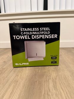 Alpine Stainless Steel C-Fold/Multifold Towel Dispenser