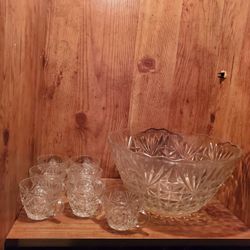 Vintage Arlington crystal punch bo wl & 7 cups

