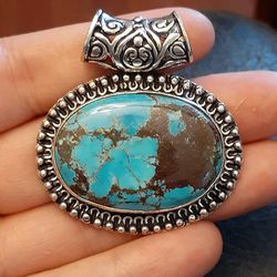 Turquoise Silver Pendant 