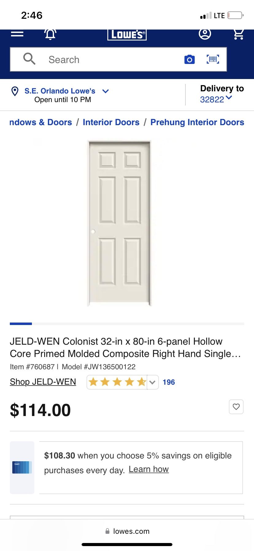 6 Panel Door With Frame