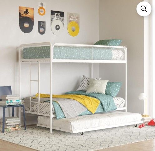 New Inbox Triple Twin Bunk Bed With Trundle Mattress Not Included 