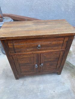 Rustic Wood Cabinet with Drawer and Doors
