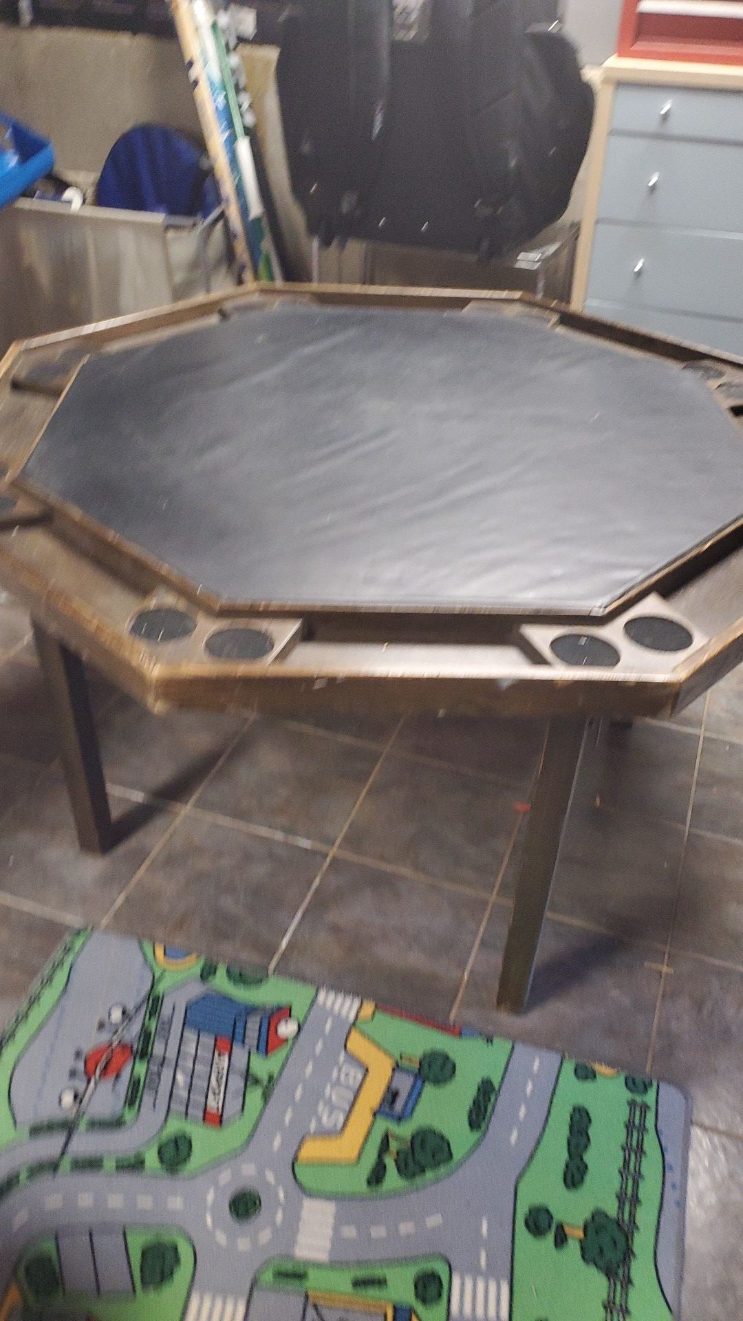 Wood and Leather Poker Table