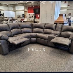Brand New Living Room Set | Tambo Canyon Leather Piece Reclining Sectional Sofa Couch 🔥 By Ashley | 