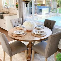 Custom Built Dining Table Solid wood Farmhouse Set Modern Rustic Bench Country Oval Round Counter Breakfast Height  Farm House 