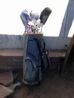 Golf clubs and bag
