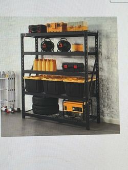 Heavy-Duty Black Metal Storage Shelving Unit