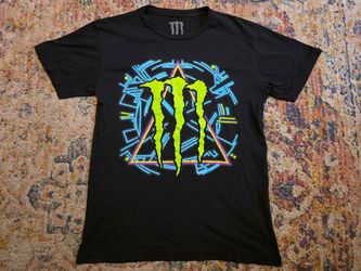 Monster Energy Men's T-Shirt Short Sleeve Size Medium Black Hallucinogenic