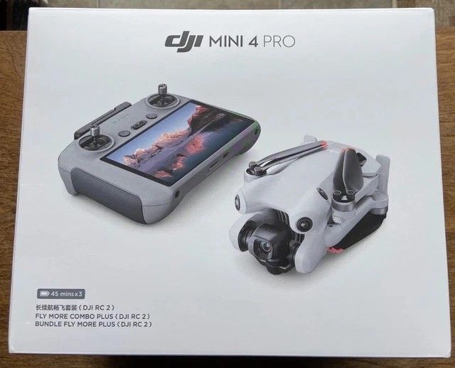 DJI Mini 4 Pro Fly More Combo Plus Drone DJI RC2 3 Batteries New
