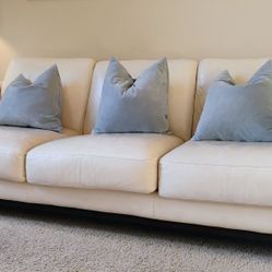 Leather Sofa And Single Seat Plus Coffee Table
