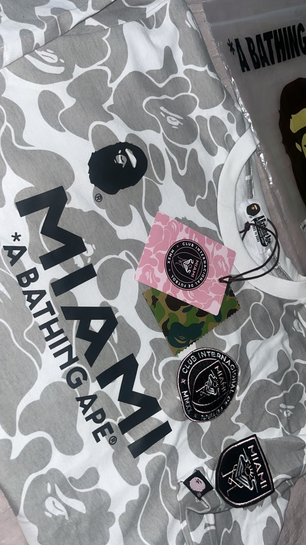 BAPE x Inter Miami CF Camo Tee White Passes Stock X