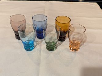 Colorful glass shot glasses - set of six