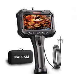 Ralcam Two-Way Articulating Borescope, 5.5mm/0.22in Slim Probe, 5" Industrial Endoscope Camera, 8X Zoom 5FT Flexible Snake Inspection HVAC Engine