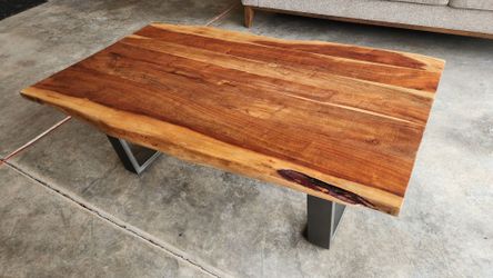 Live edge solid wood acacia coffee table