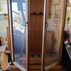 Imported Antique Custom Made 1975 Teakwood Gun Cabinet Shelf