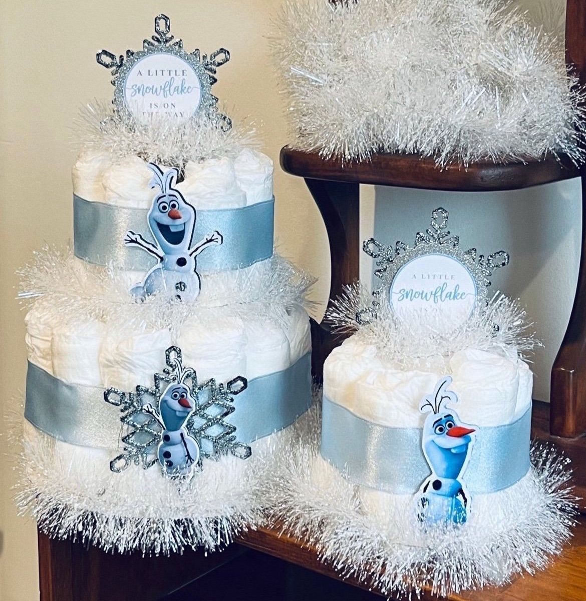 WINTER SNOWMAN frozen Olaf baby shower diaper cake