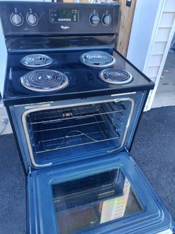 Whirlpool Black Electric Coil Range Stove